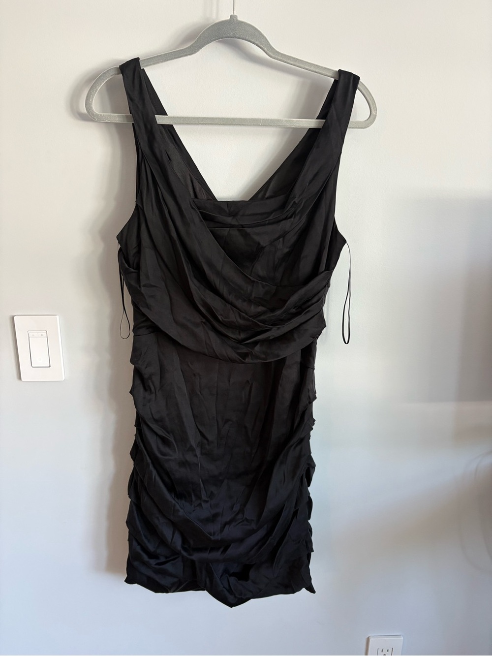 Express Black Draped Sleeveless Mini Dress